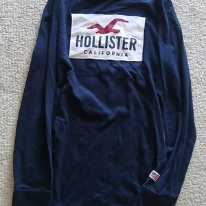Hollister Calafornai Long Sleeve Men's Navy Crewneck Sweater 100% Cotton Medium